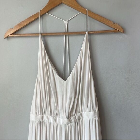 Kimchi Blue White Silky T Strap Midi Dress - Picture 3 of 10